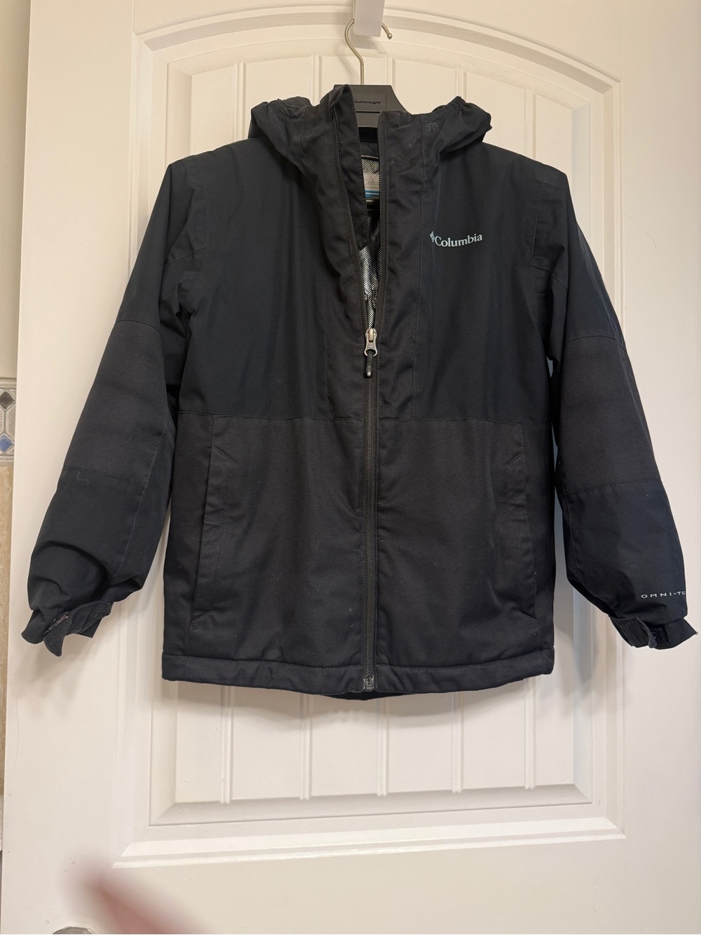 Columbia Kids' Black Insulated Hooded Jacket - size 8